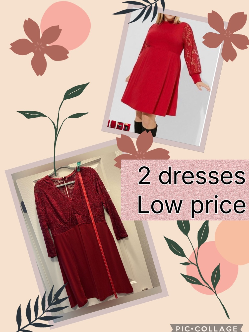 2 torrid Red Lace Sleeve Fit-and-Flare Dresses